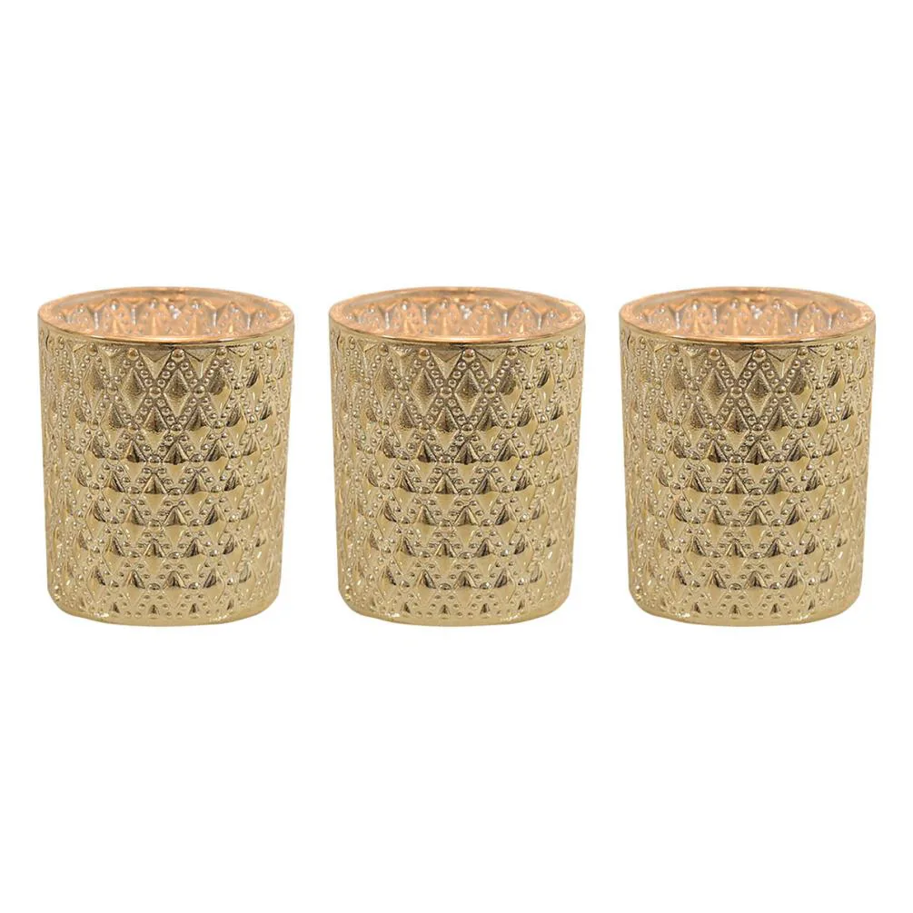 Aroma Champagne Lustre 3 Tealight & Votive Holder Set Extra Image 1