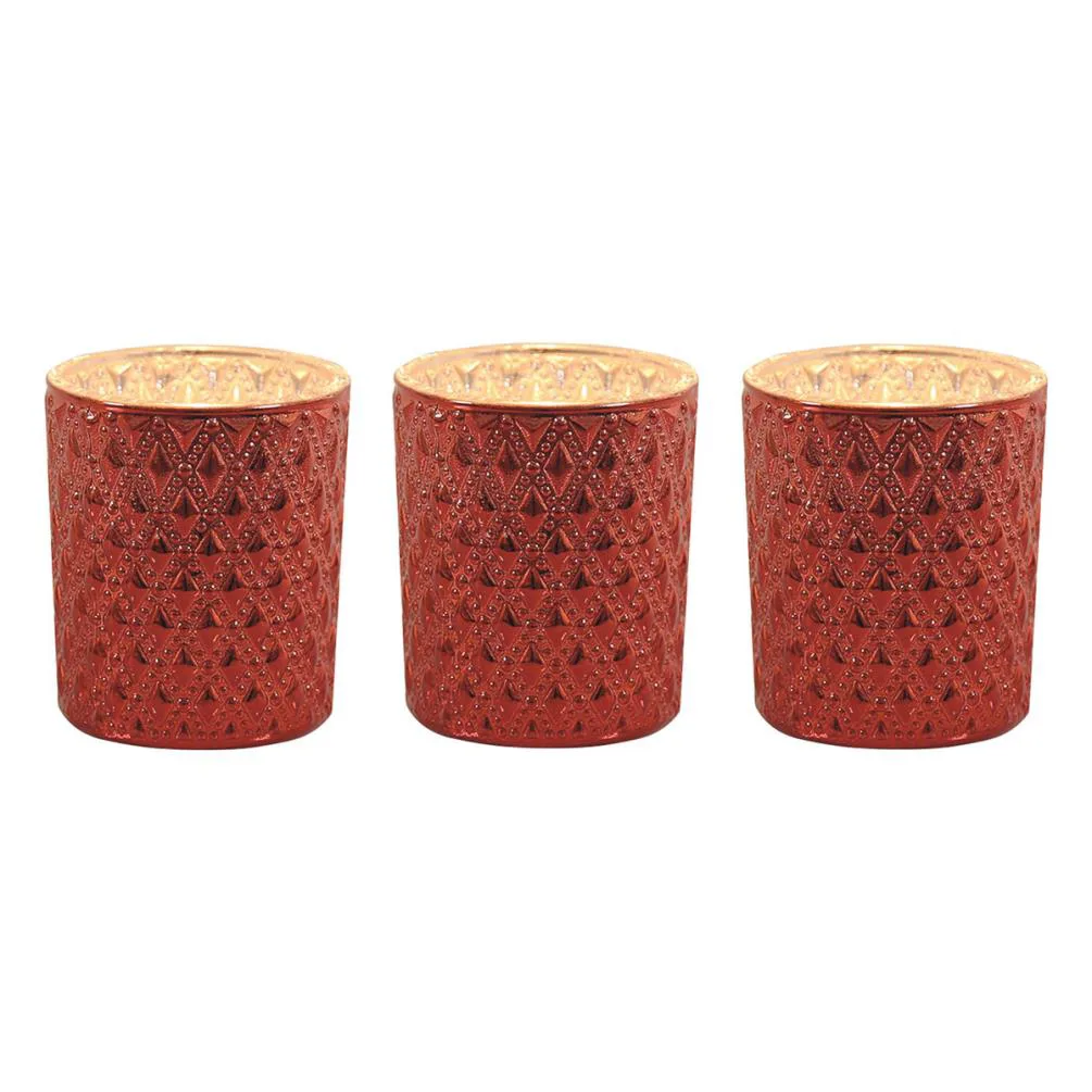 Aroma Red Lustre 3 Tealight & Votive Holder Set Extra Image 1