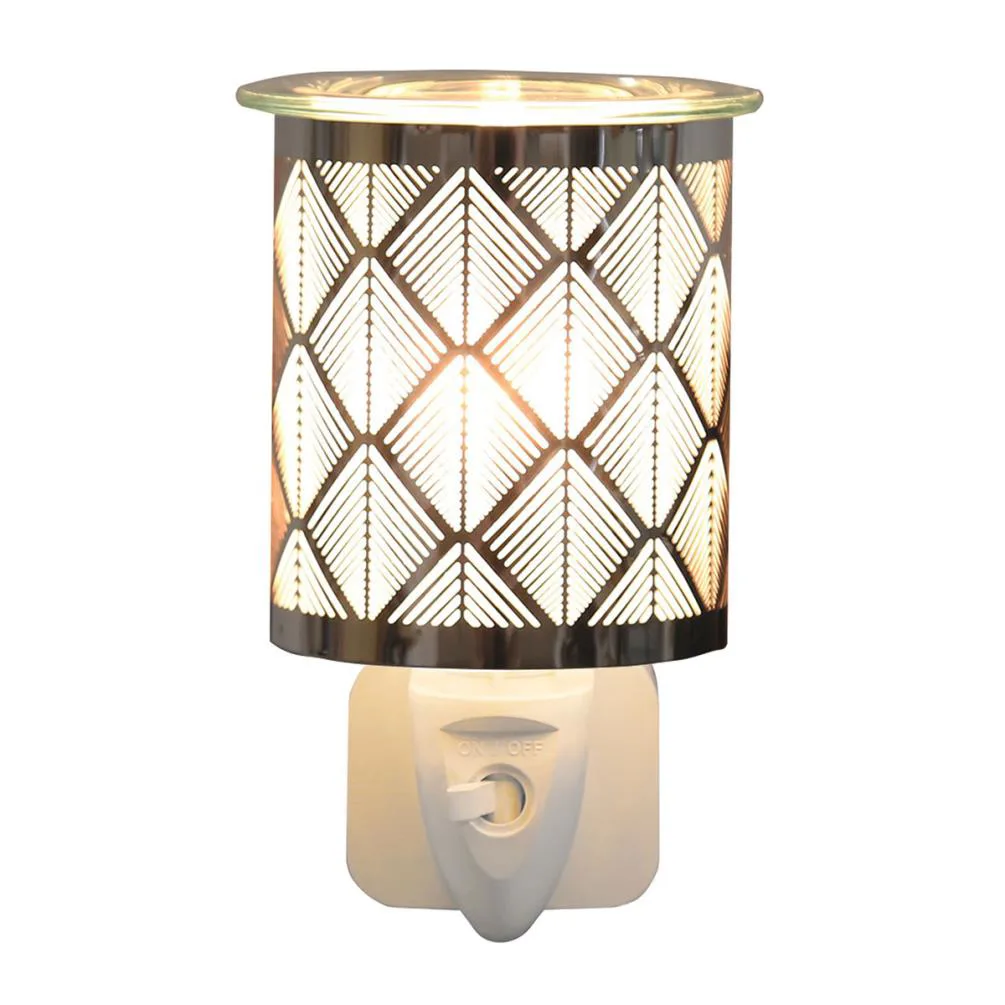 Aroma Chrome Chevron Plug In Wax Melt Warmer Extra Image 1
