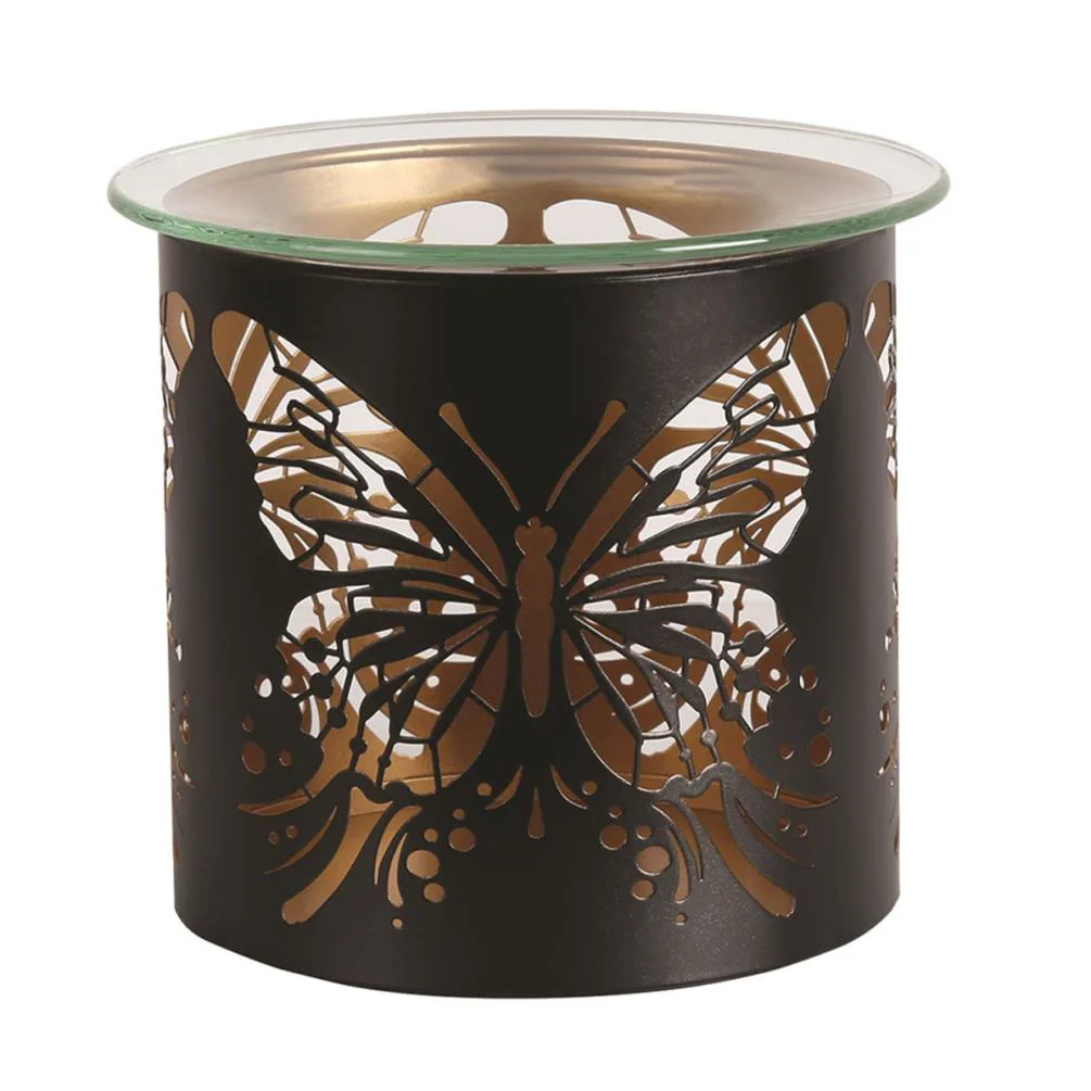 Aroma Black & Gold Butterfly Jar Sleeve & Wax Melt Warmer Extra Image 1