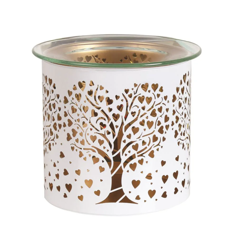 Aroma White & Gold Heart Tree Jar Sleeve & Wax Melt Warmer Extra Image 1