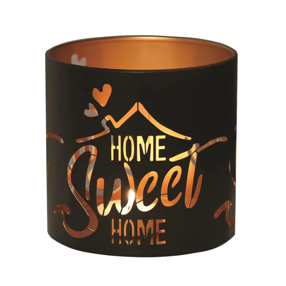 Aroma Black & Gold Home Sweet Home Jar Sleeve & Wax Melt Warmer Extra Image 2