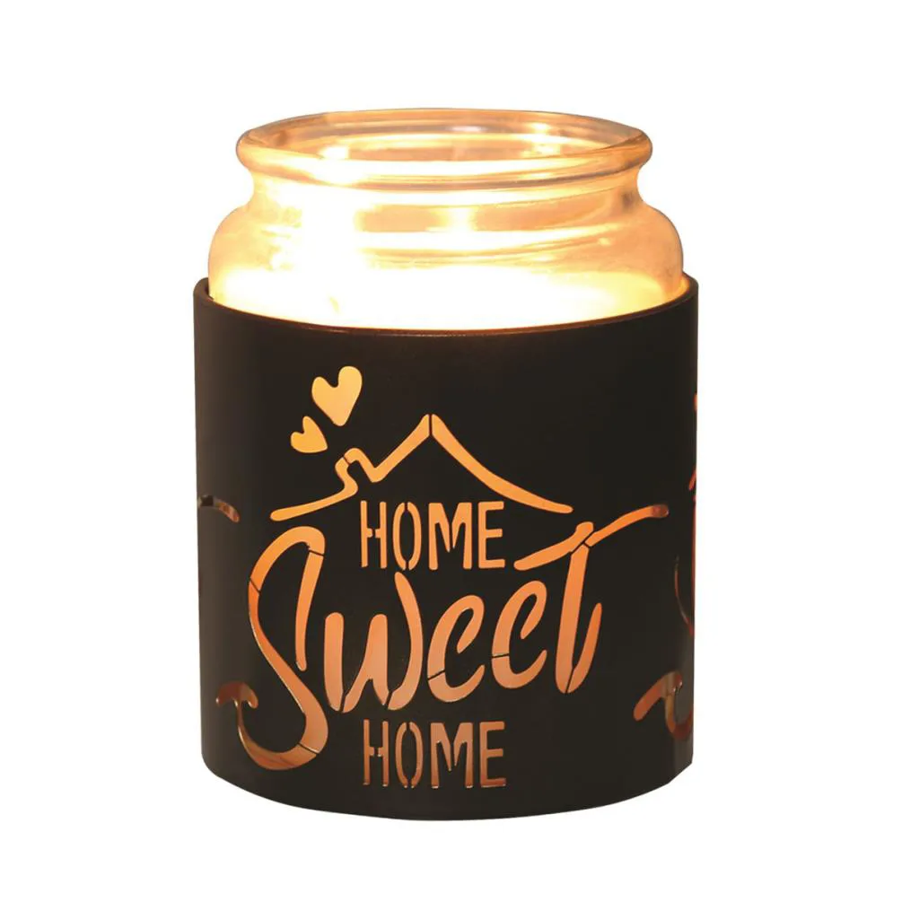 Aroma Black & Gold Home Sweet Home Jar Sleeve & Wax Melt Warmer Extra Image 3