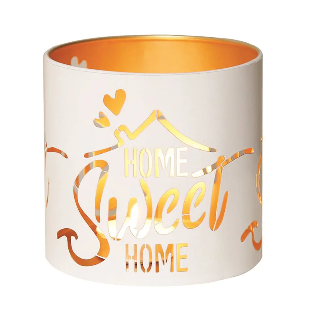 Aroma White & Gold Home Sweet Home Jar Sleeve & Wax Melt Warmer Extra Image 2