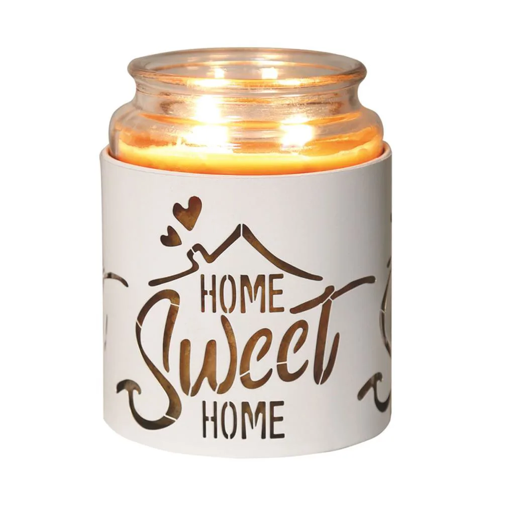 Aroma White & Gold Home Sweet Home Jar Sleeve & Wax Melt Warmer Extra Image 3