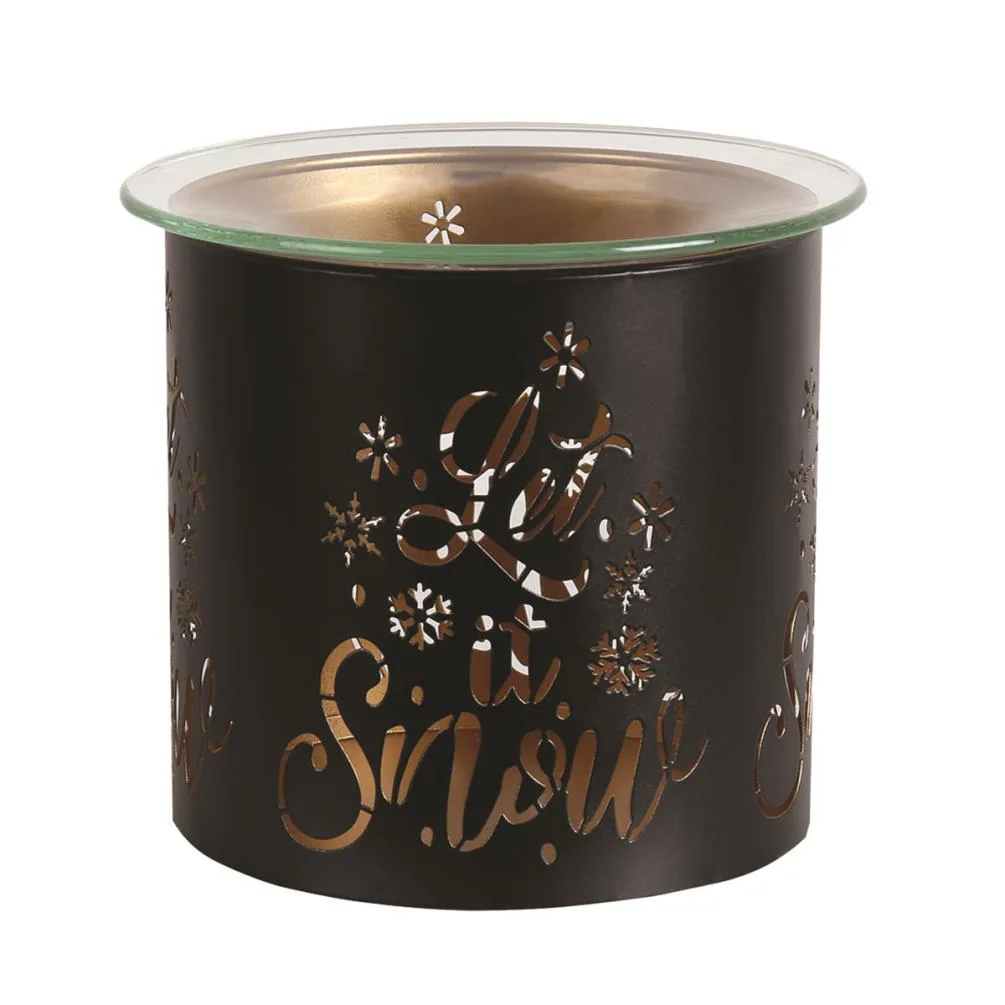 Aroma Black & Gold Let It Snow Jar Sleeve & Wax Melt Warmer Extra Image 1