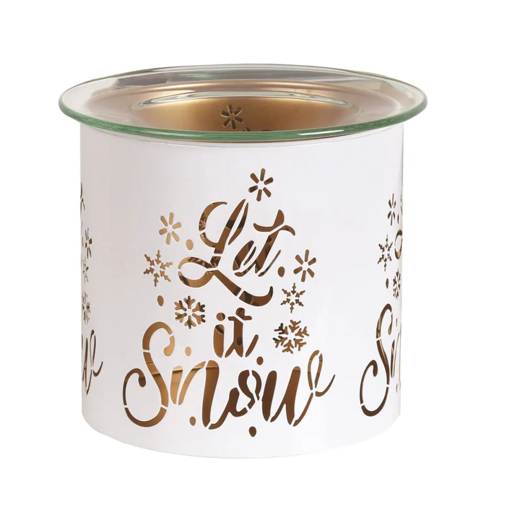 Aroma White & Gold Let It Snow Jar Sleeve & Wax Melt Warmer Extra Image 1
