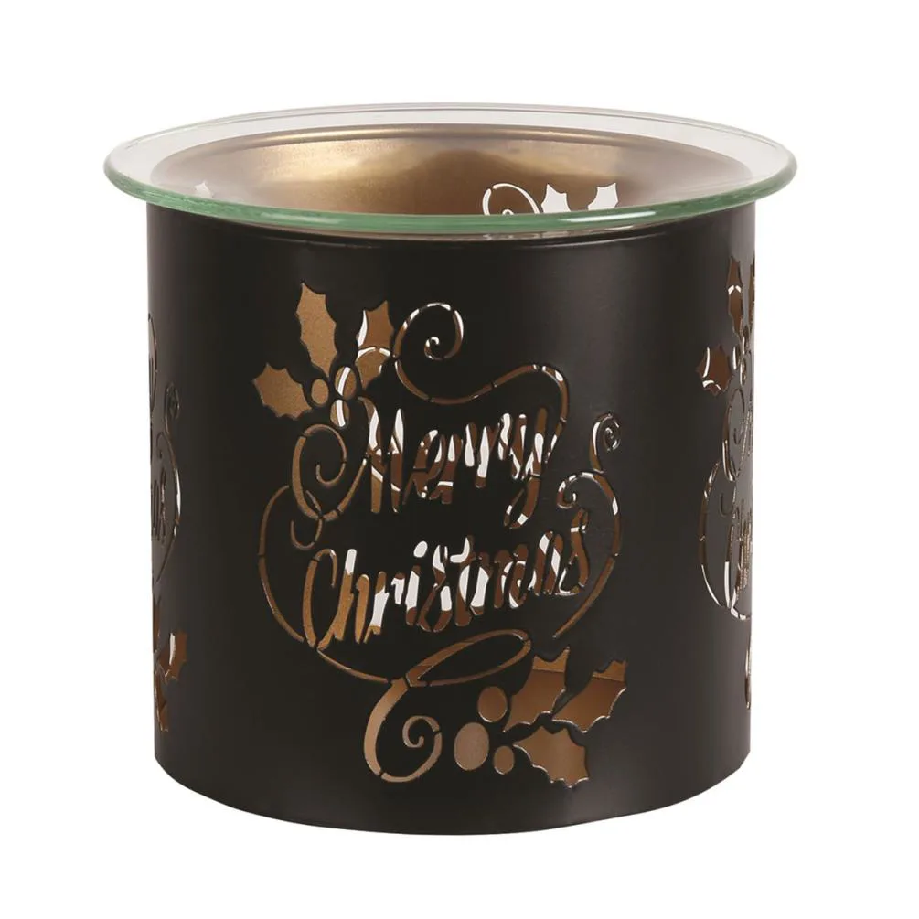 Aroma Black & Gold Merry Christmas Jar Sleeve & Wax Melt Warmer Extra Image 1