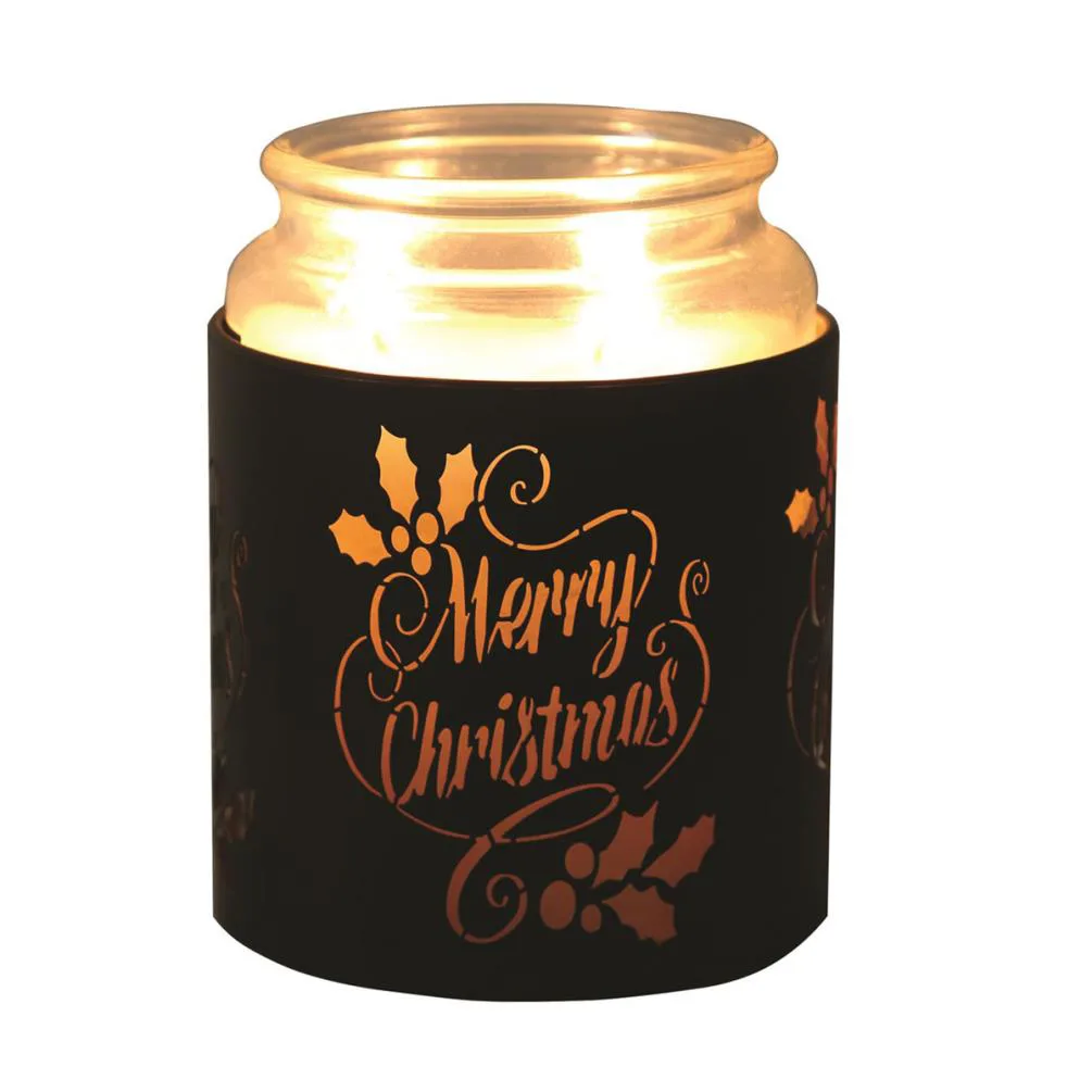 Aroma Black & Gold Merry Christmas Jar Sleeve & Wax Melt Warmer Extra Image 3