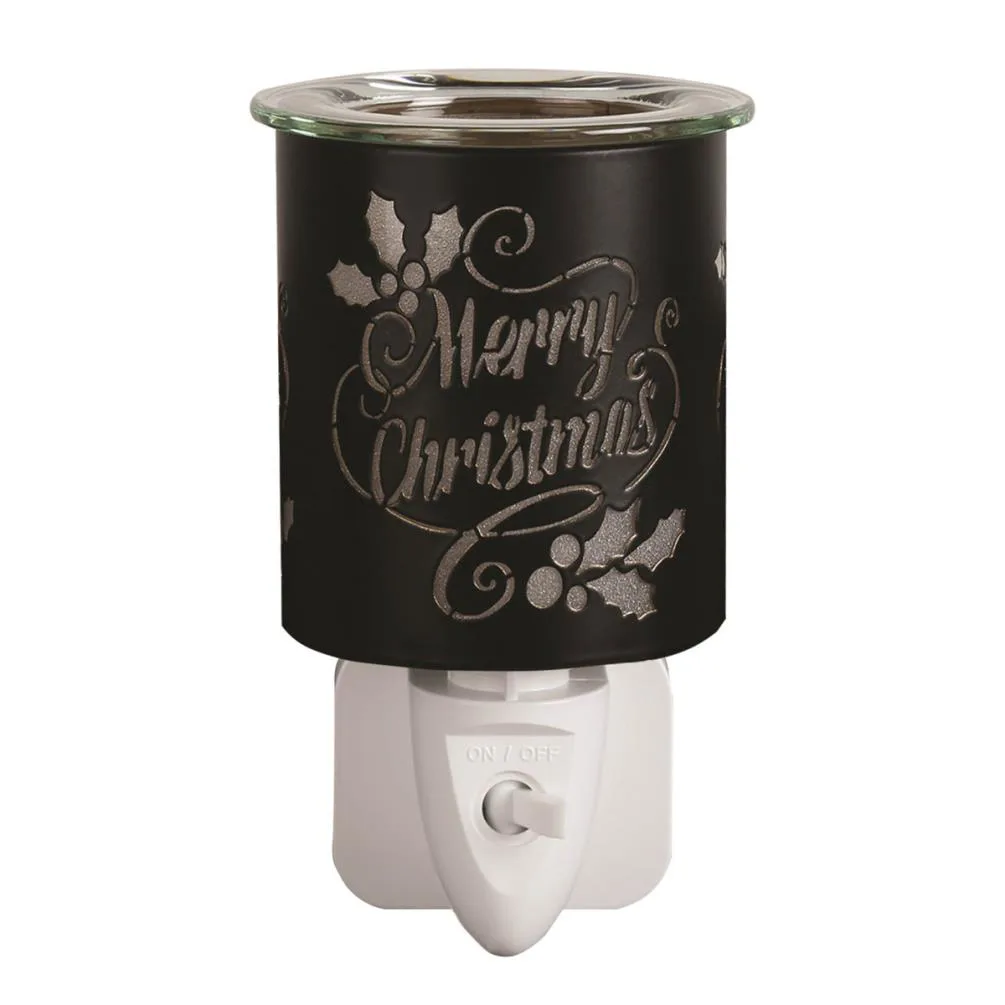 Aroma Black & Gold Merry Christmas Plug In Wax Melt Warmer Extra Image 1