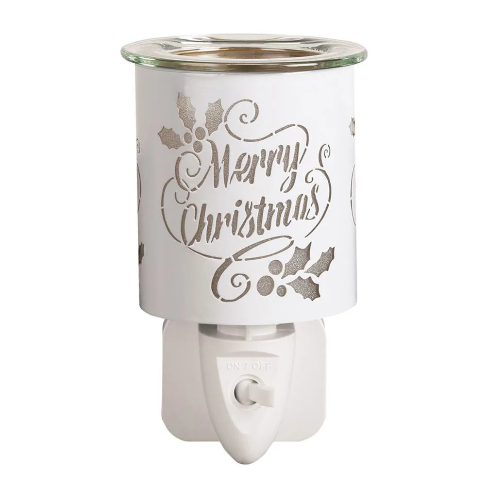 Aroma White & Gold Merry Christmas Plug In Wax Melt Warmer Extra Image 1