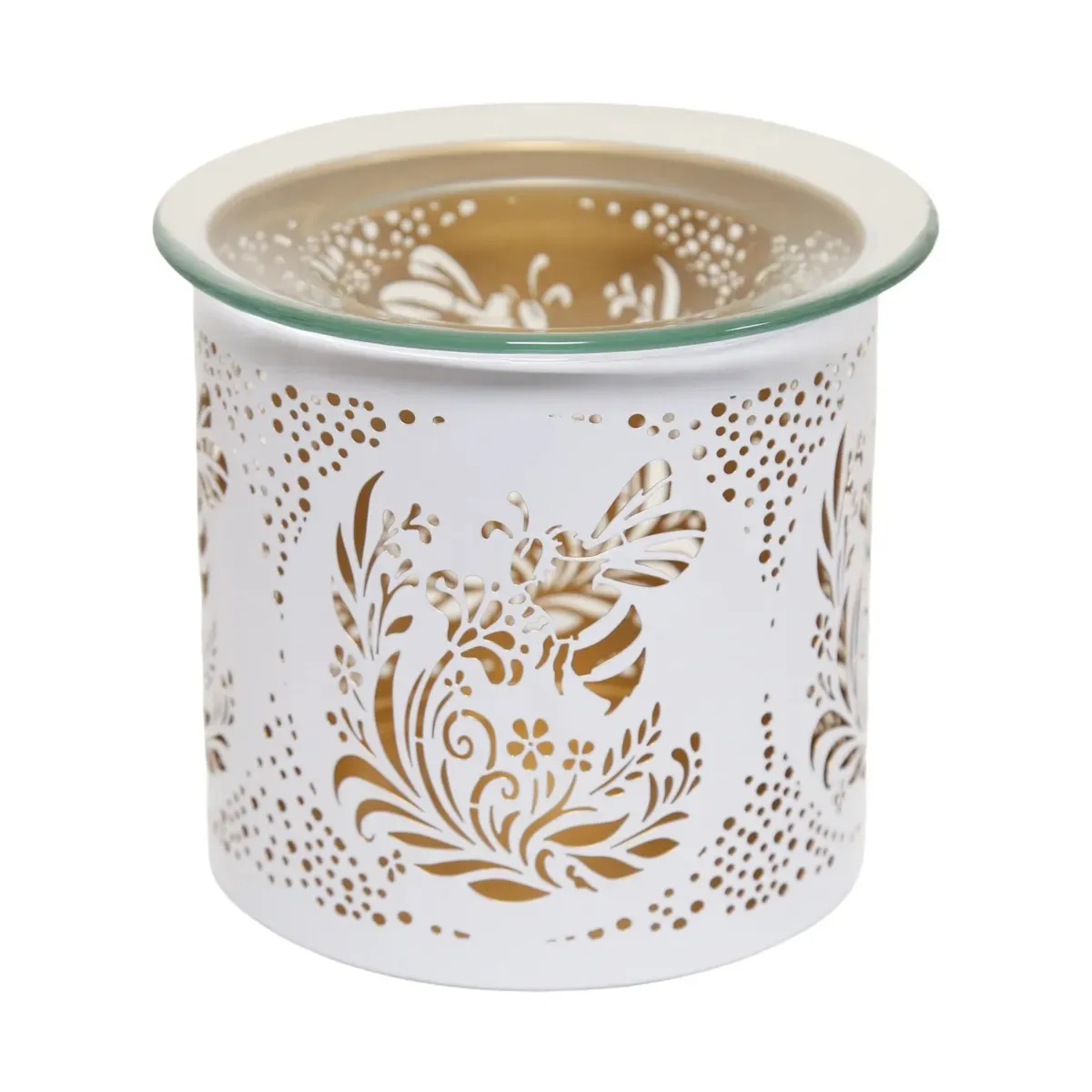 Aroma White & Gold Bee Jar Sleeve & Wax Melt Warmer Extra Image 1
