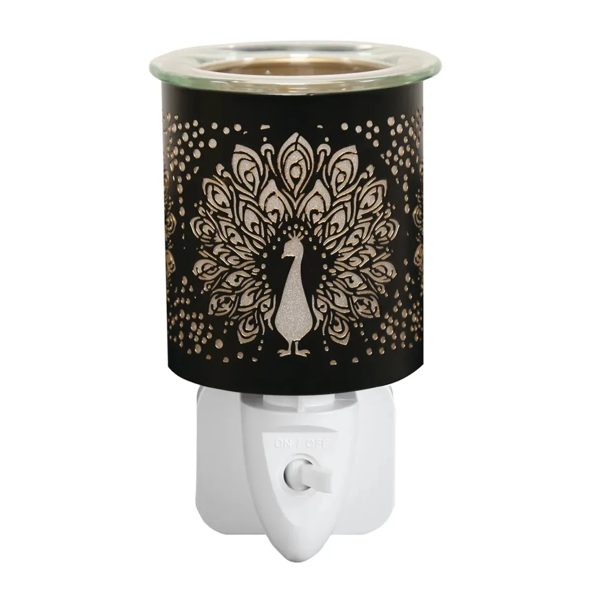 Aroma Black & Gold Peacock Plug In Wax Melt Warmer Extra Image 1