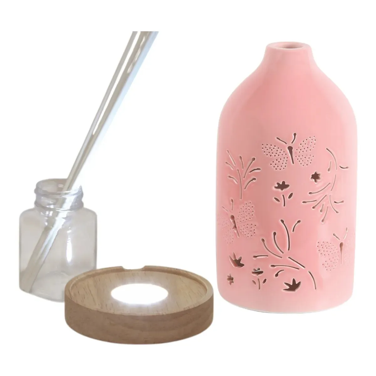 Woodbridge Butterfly Pink LED Light up Reed Diffuser Extra Image 2