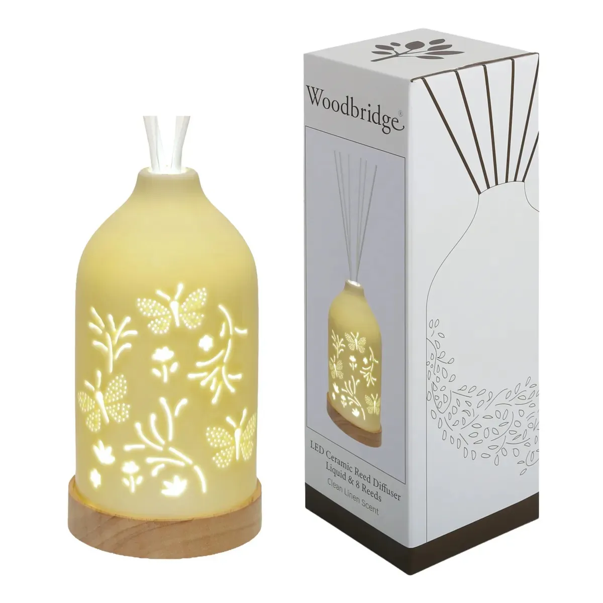 Woodbridge Butterfly Yellow LED Light up Reed Diffuser Extra Image 3