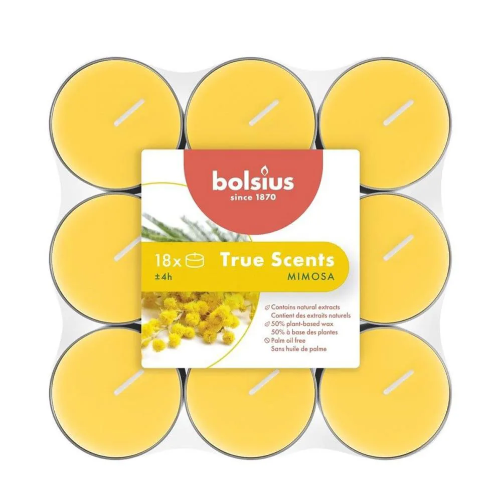 Bolsius Mimosa 4 Hour Tealights (Pack of 18) Extra Image 1