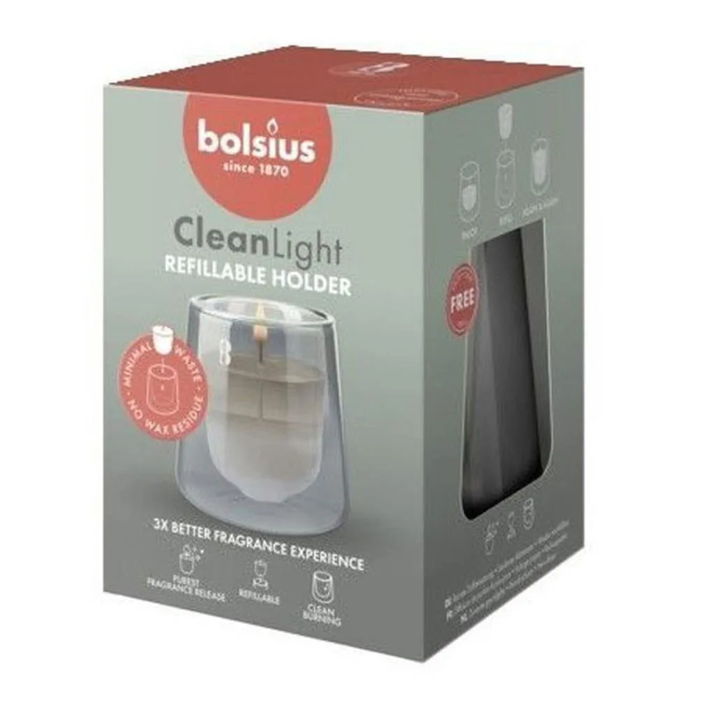 Bolsius Grey Cypress & Amber Clean Light Starter Kit Extra Image 1