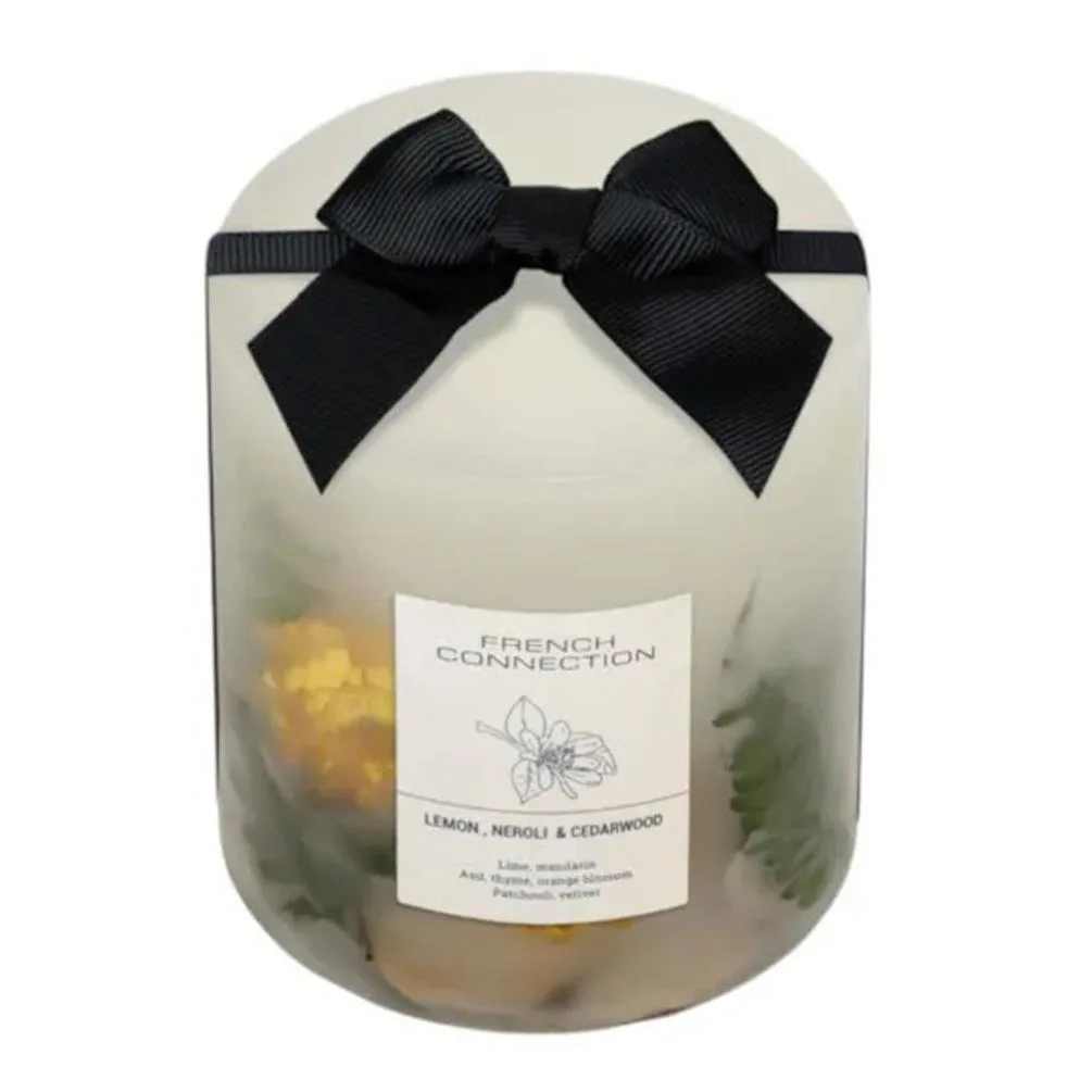 French Connection Lemon, Neroli & Cedarwood Pillar Candle 9.5cm x 10.5cm Extra Image 2