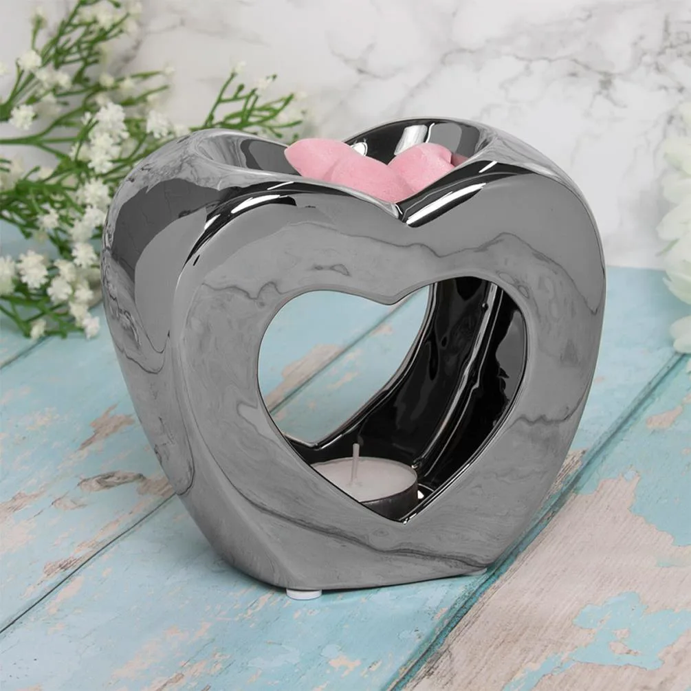 Desire Silver Heart Shaped Wax Melt Warmer Extra Image 1