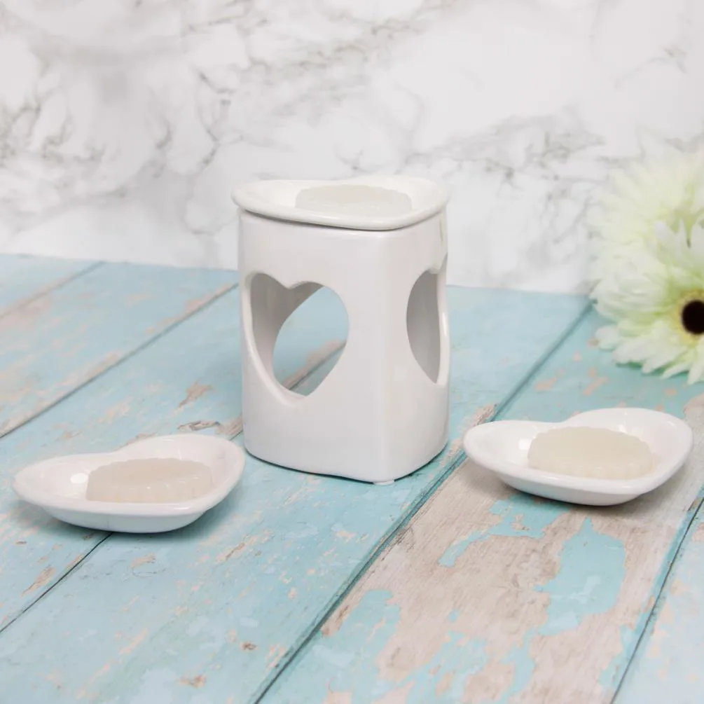 Desire Aroma White Heart Wax Melt Warmer Set Extra Image 1