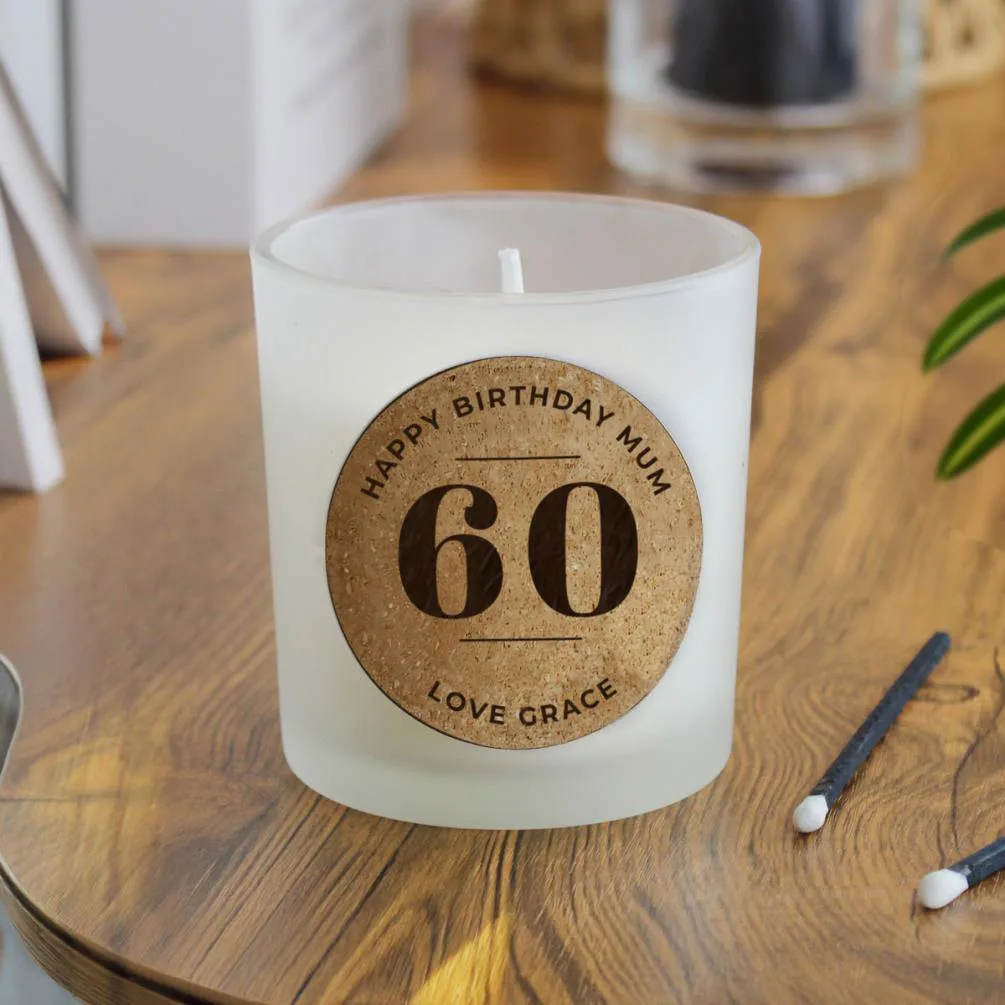Personalised Birthday Cork Label Jar Candle Extra Image 1