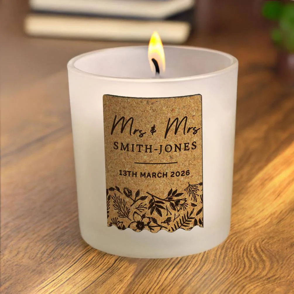 Personalised Wedding Cork Label Jar Candle Extra Image 2