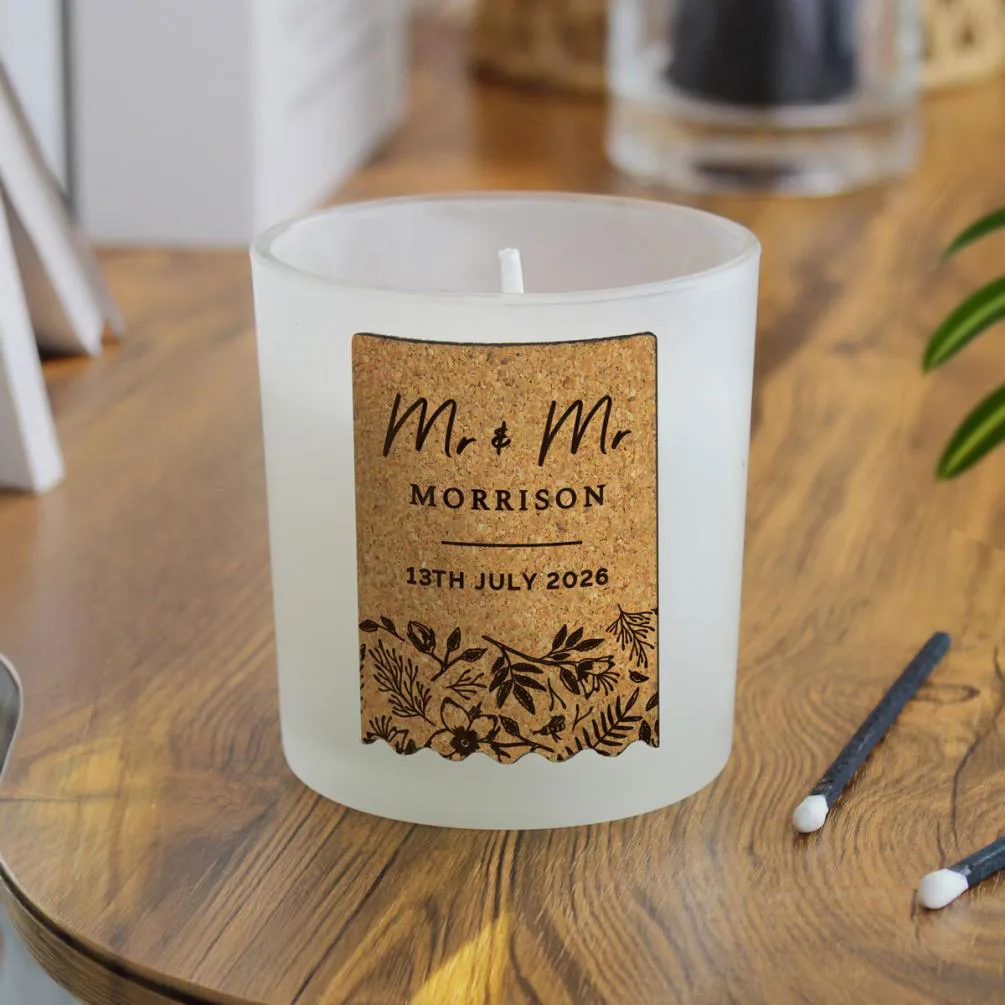 Personalised Wedding Cork Label Jar Candle Extra Image 3