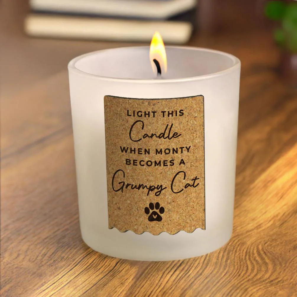 Personalised Paw Print Cork Label Jar Candle Extra Image 2