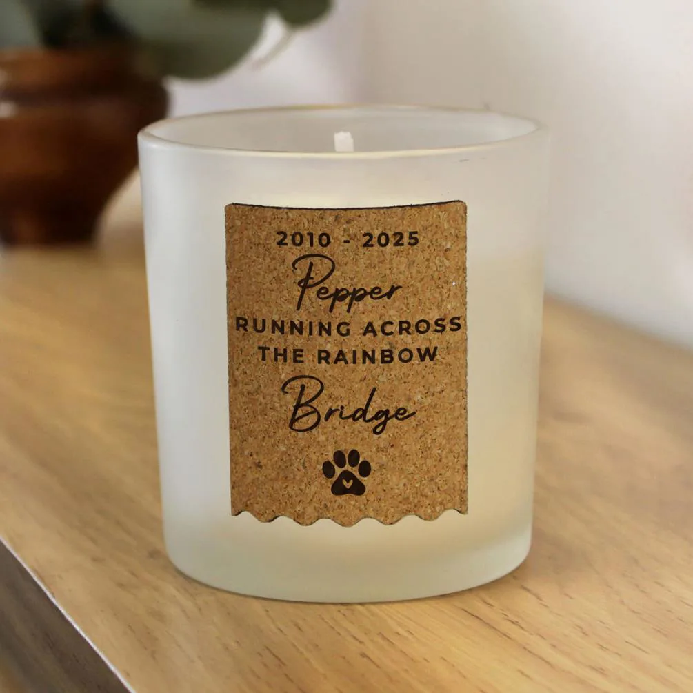 Personalised Paw Print Cork Label Jar Candle Extra Image 3