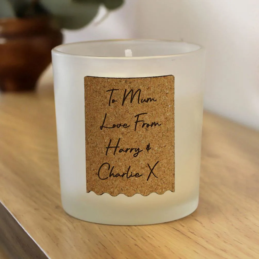Personalised Cork Label Jar Candle Extra Image 1