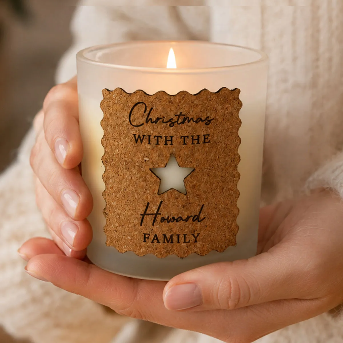 Personalised Star Cut Out Cork Label Jar Candle Extra Image 3