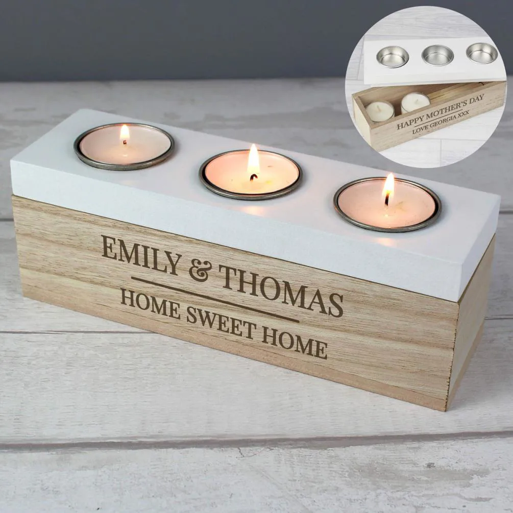 Personalised Classic Triple Tea Light Box Extra Image 1
