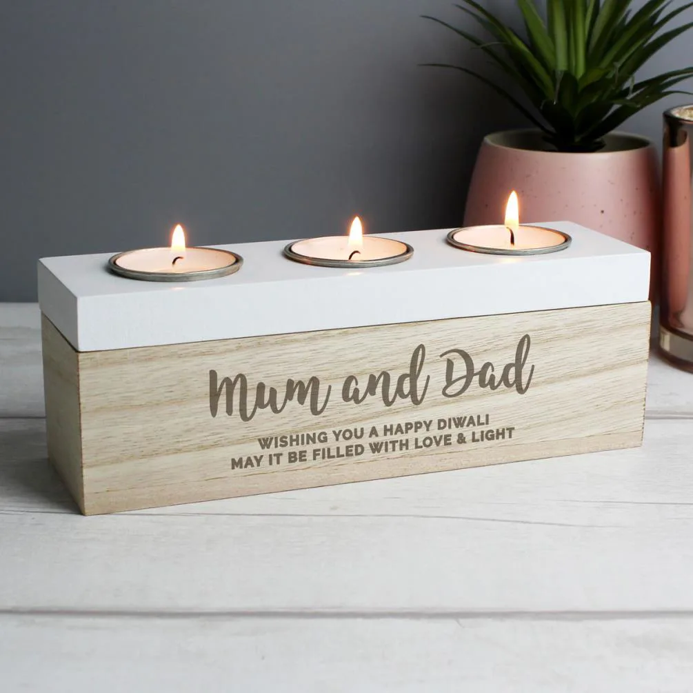 Personalised Free Text Triple Tea Light Box Extra Image 1
