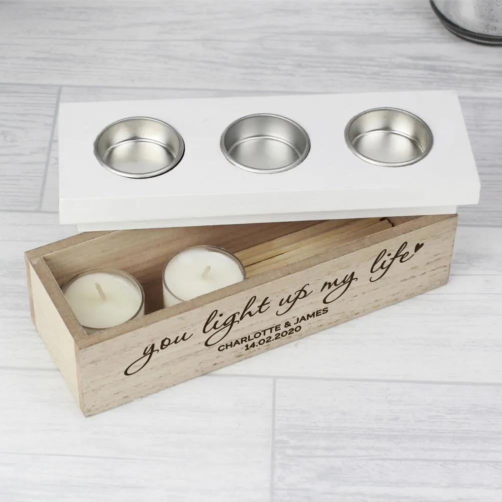 Personalised You Light Up My Life Triple Tea Light Box Extra Image 2