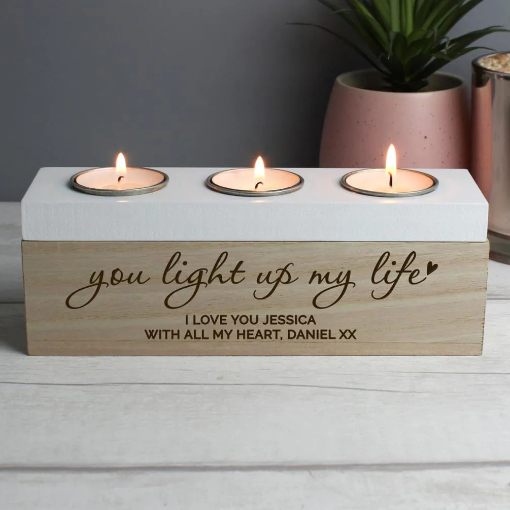 Personalised You Light Up My Life Triple Tea Light Box Extra Image 3