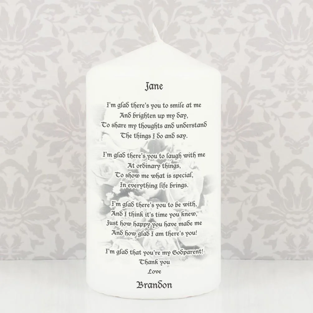 Personalised Godparent Pillar Candle Extra Image 1