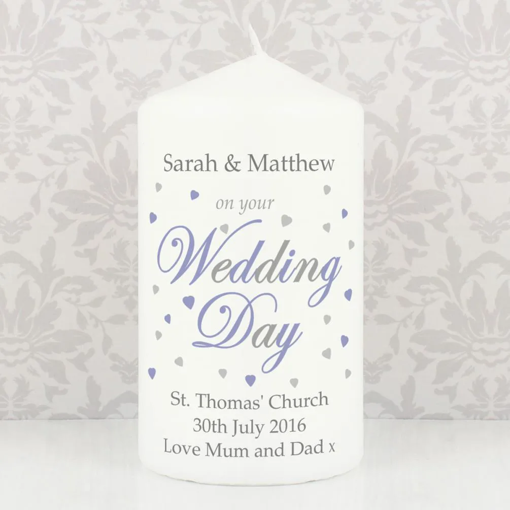 Personalised Wedding Day Pillar Candle Extra Image 1