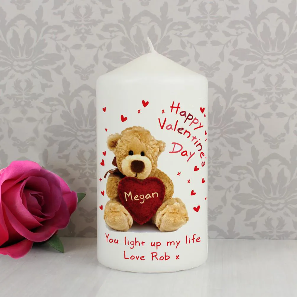 Personalised Valentine's Day Pillar Candle Extra Image 1