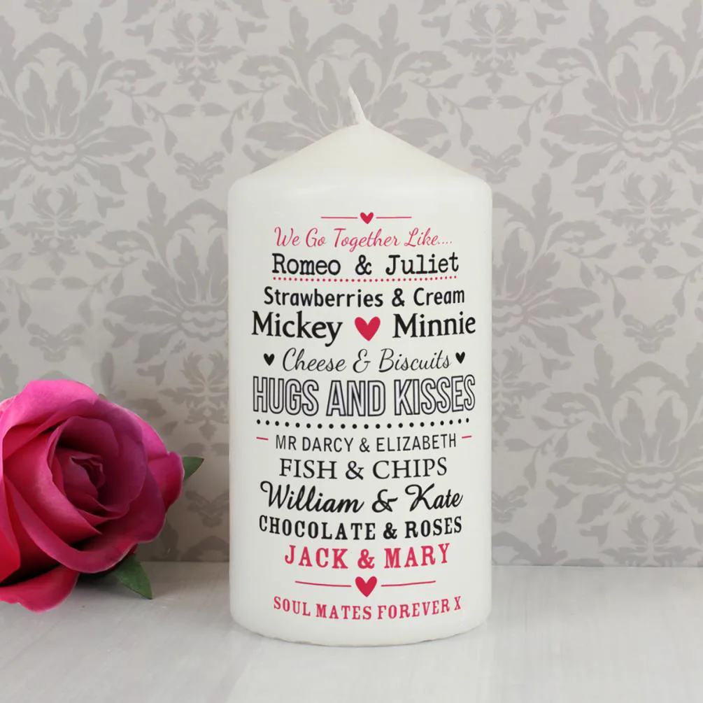 Personalised We Go Together Like Pillar Candle Extra Image 1