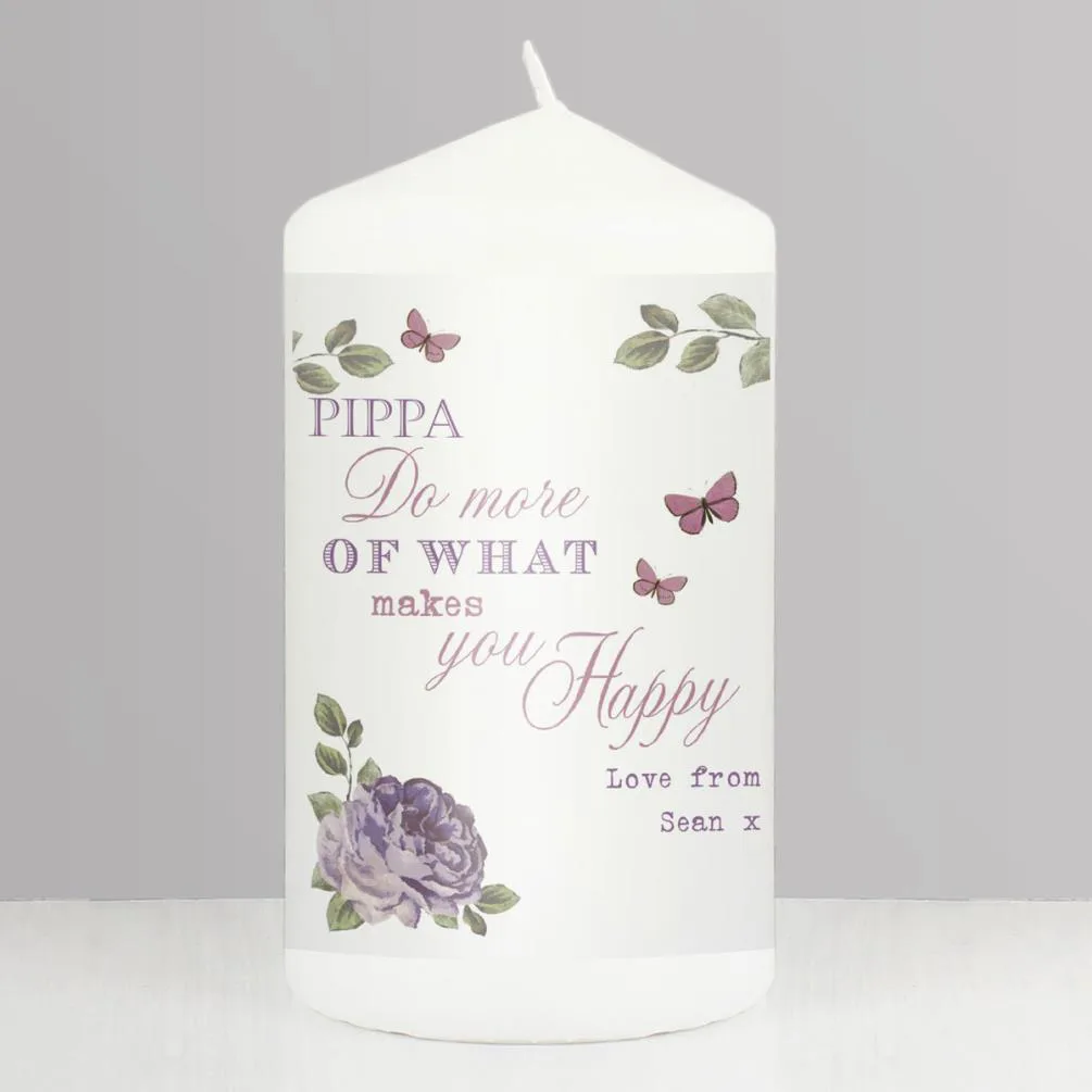 Personalised Secret Garden Pillar Candle Extra Image 1