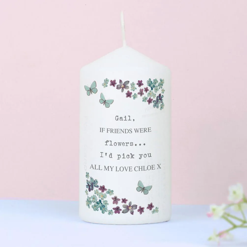 Personalised Forget Me Not Pillar Candle Extra Image 2