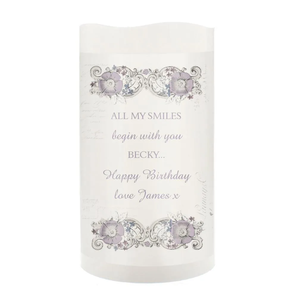 Personalised Floral Spiral LED Candle Extra Image 1
