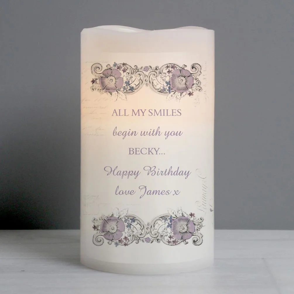 Personalised Floral Spiral LED Candle Extra Image 2