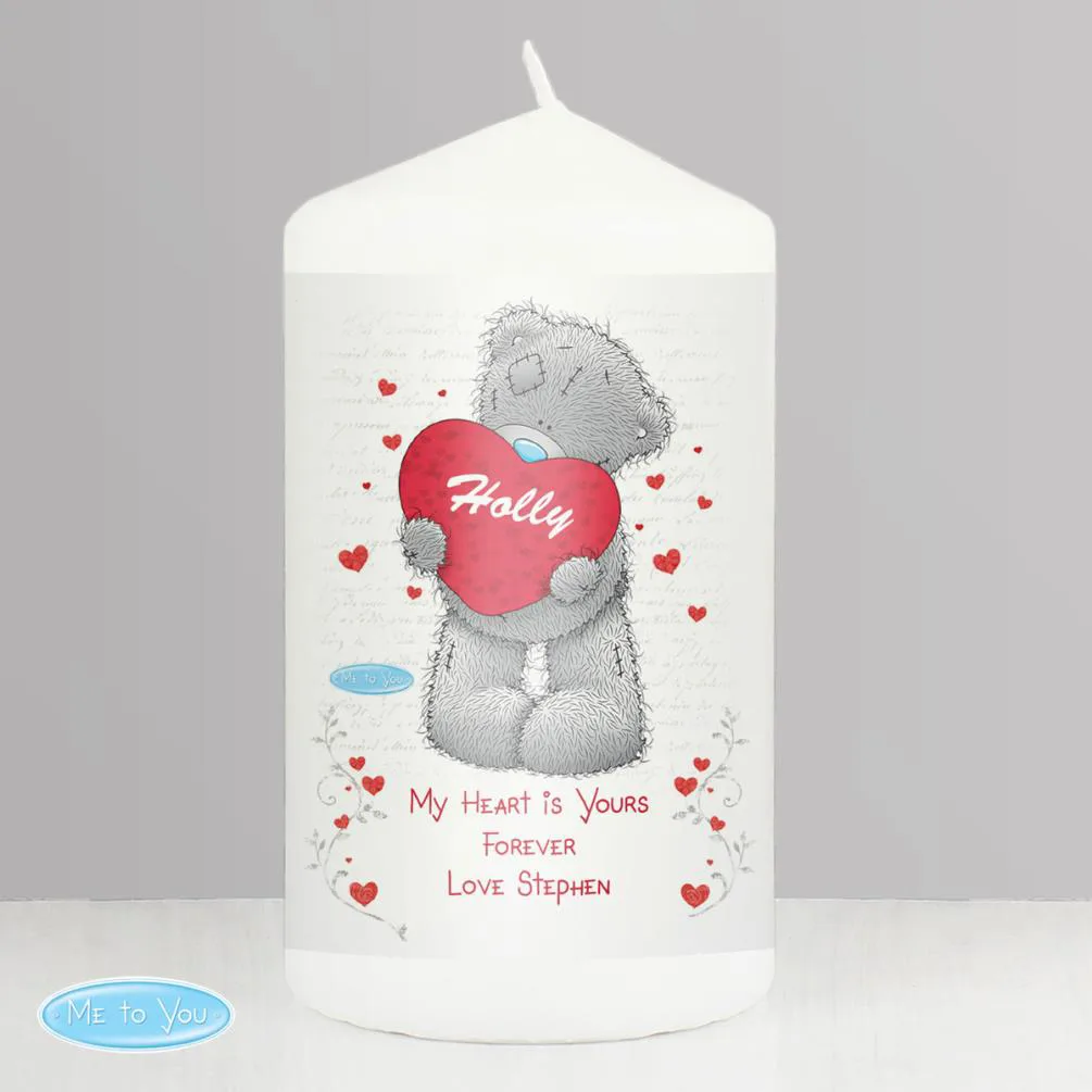 Personalised Me to You Bear Big Heart Pillar Candle Extra Image 1
