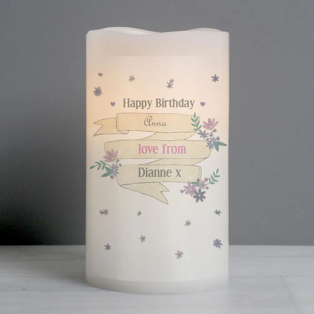 Personalised Garden Bloom LED Candle Extra Image 1