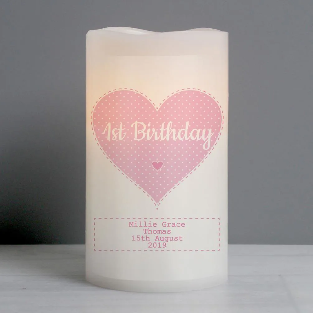 Personalised Baby Girl Nightlight LED Candle Extra Image 2