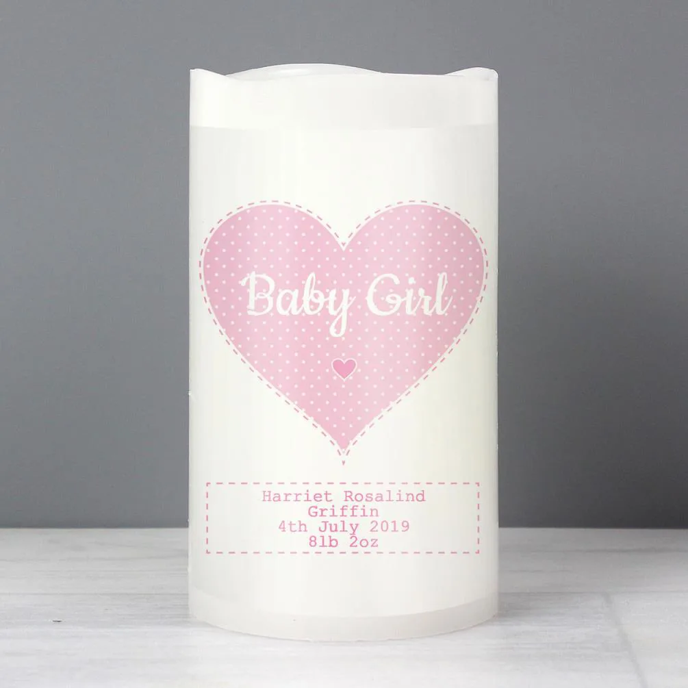 Personalised Baby Girl Nightlight LED Candle Extra Image 3