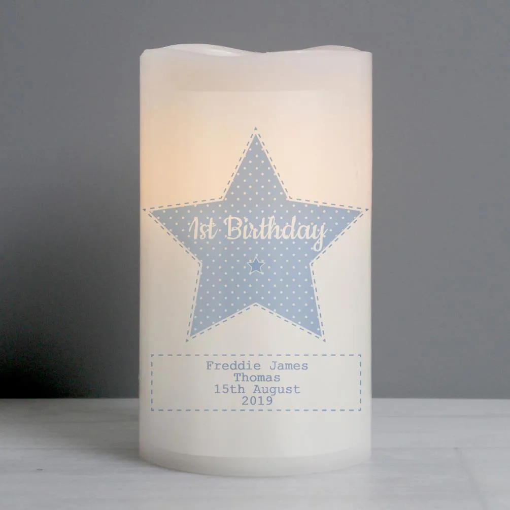 Personalised Baby Boy Nightlight LED Candle Extra Image 1