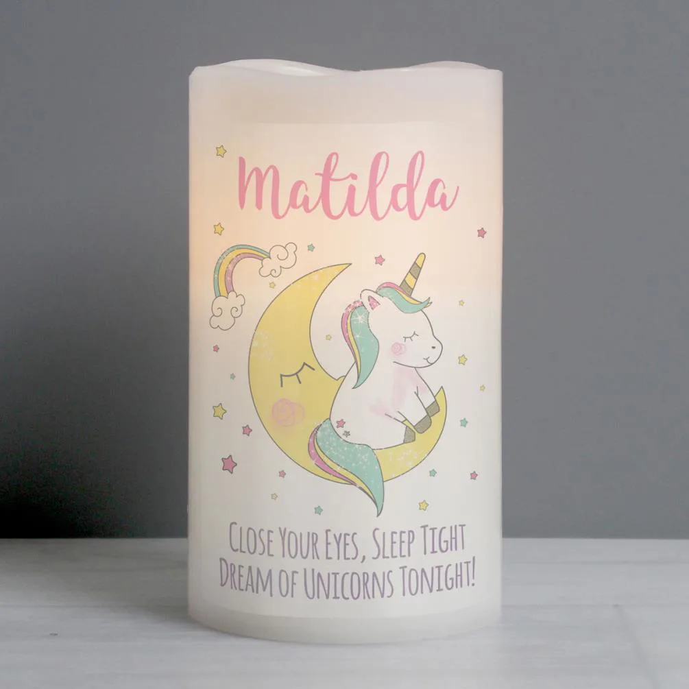 Personalised Baby Unicorn Nightlight LED Candle Extra Image 2
