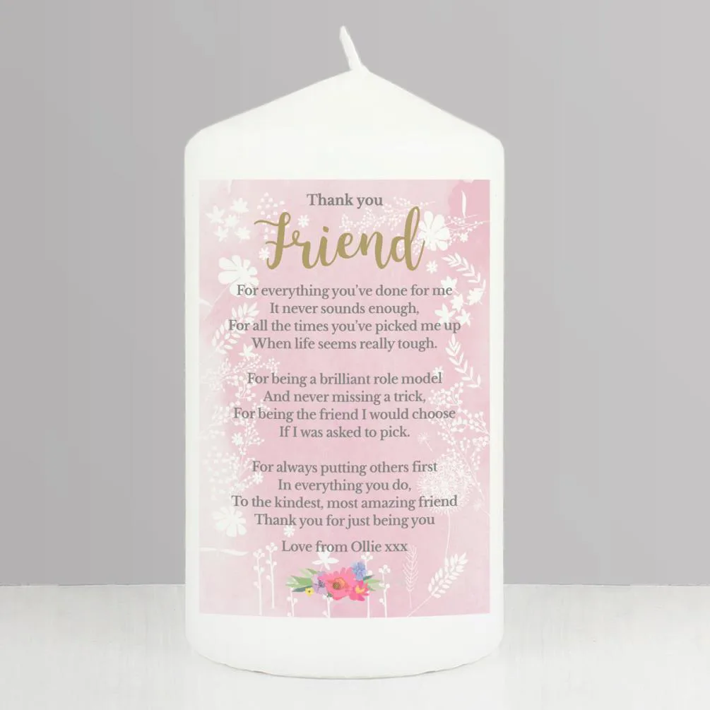 Personalised Floral Watercolour Pillar Candle Extra Image 2